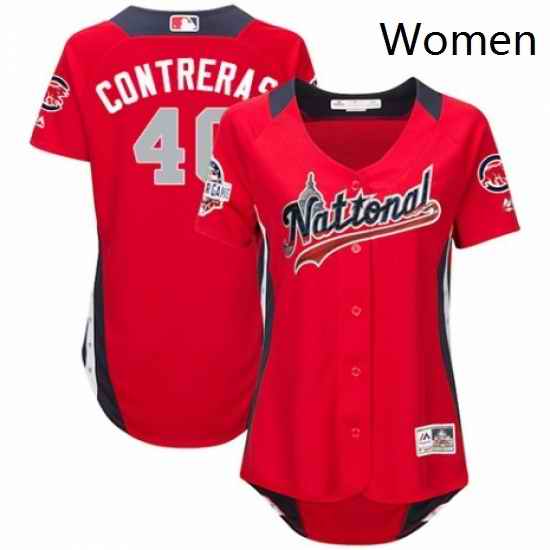 Womens Majestic Chicago Cubs 40 Willson Contreras Game Red National League 2018 MLB All Star MLB Jersey